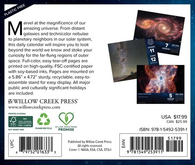 2026 Willow Creek Astronomy 6.2 x 5.4 Day-to-Day Calendar (53911)