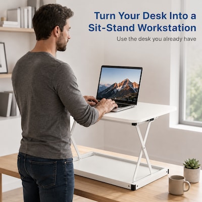 Uncaged Ergonomics CHANGEdesk 27.5W Mini Desktop Standing Desk Converter, White (CDMM-W)