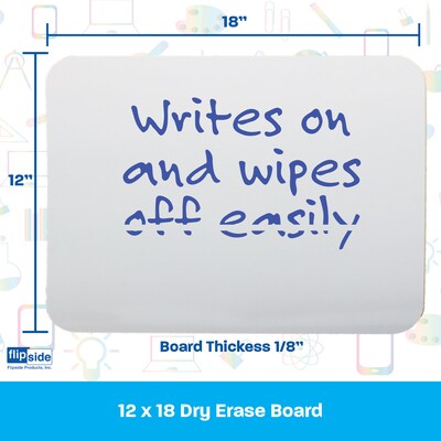 Flipside Products Dry Erase Board, 12" x 18", 3/Bundle (FLP10012-3)
