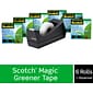 Scotch® Magic™ Greener Invisible Tape with Dispenser, 3/4" x 25 yds., 6 Rolls/Pack (812-6PC38)