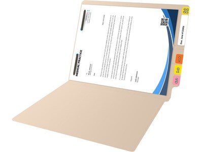 Medical Arts Press Reinforced End Tab File Folder, Straight Cut, Letter-Size, Manila, 50/Box (S-01314)