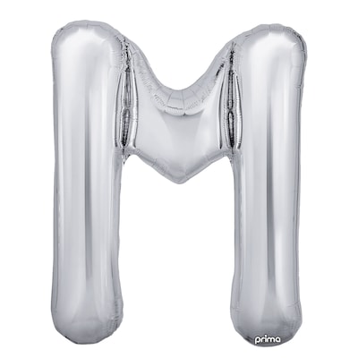 Party City (Air-Filled) 16 M Foil Letter Balloon, Silver, 2/Pack (AM60050366-18)