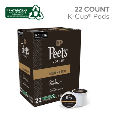 Peets Coffee Café Domingo Coffee Keurig® K-Cup® Pods, Medium Roast, 22/Box (6543)