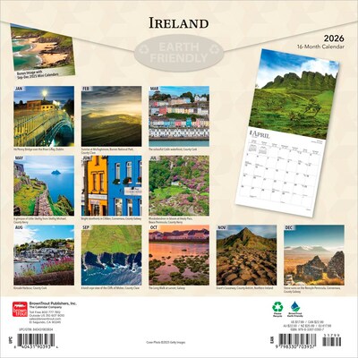2026 BrownTrout Ireland 12 x 12 Monthly Wall Calendar (9798330703937)