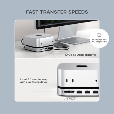 Satechi Mac Mini M4 Stand & Hub with SSD Enclosure, Space Gray (ST-GNMMES)