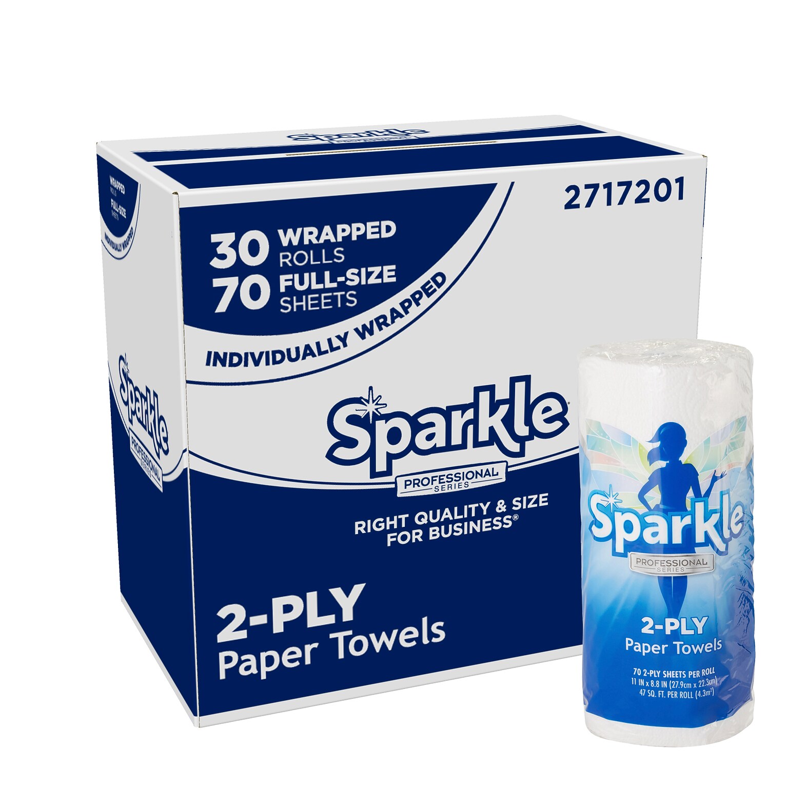 Sparkle Professional Series Paper Towels, 2-ply, 70 Sheets/Roll, 30 Rolls/Pack (2717201)