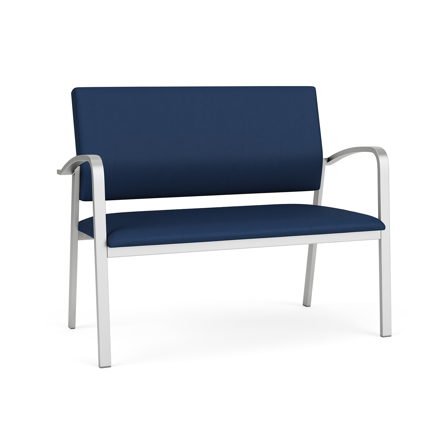 Lesro Newport 43.5W Vinyl Loveseat, Patriot Plus Imperial Blue/Silver (NP1501.SSV-01PPIB)