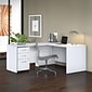Bush Business Furniture Studio C 60W x 30D L Shaped Desk with Mobile File Cabinet and 42W Return, White (STC008WHSU)
