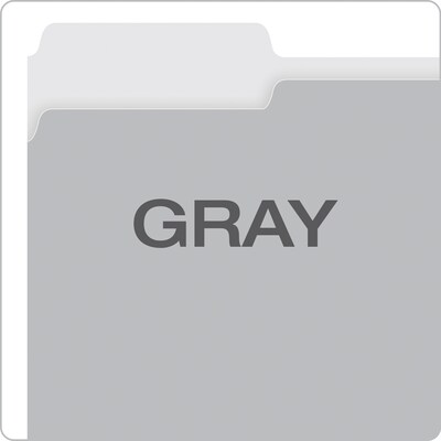 Pendaflex Recycled File Folder, 1/3-Cut Tab, Letter Size, Gray, 100/Box (4210 1/3 GRA)