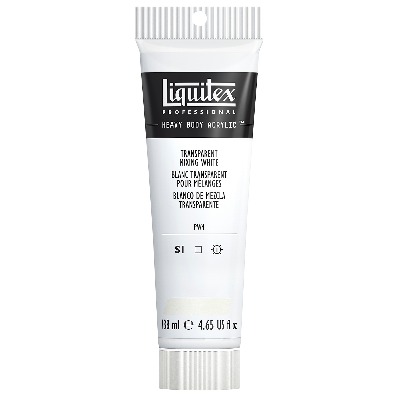 Liquitex Professional Heavy Body Acrylic Paint Tube, Transparent Mixing White, 138 mL (LIQ4417430)