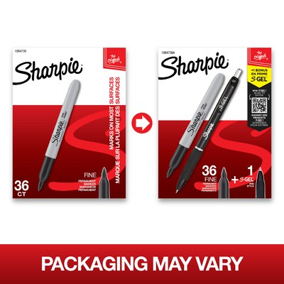 Sharpie Metallic Fine Point Permanent Marker Value Pack, Fine Bullet Tip,  Metallic Silver, 36/Pack