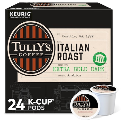 Tullys Italian Roast Coffee, Dark Roast, Keurig® K-Cup® Pods, 24/Box (193019)