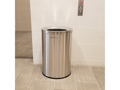 HLS Commercial Stainless Steel Trash Can with Open Lid, 26-Gallon, Silver (HLSC05G26)