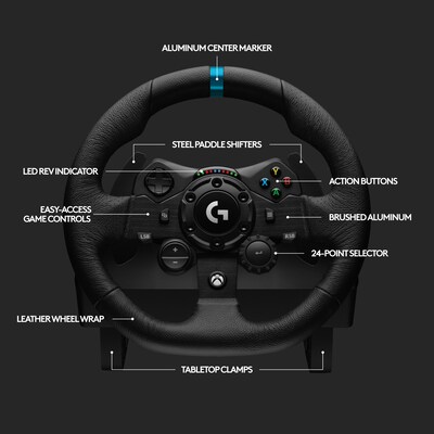 Logitech TRUEFORCE G923 Racing Wheel and Pedals for Xbox X S, Xbox One and PC. (941-000156)