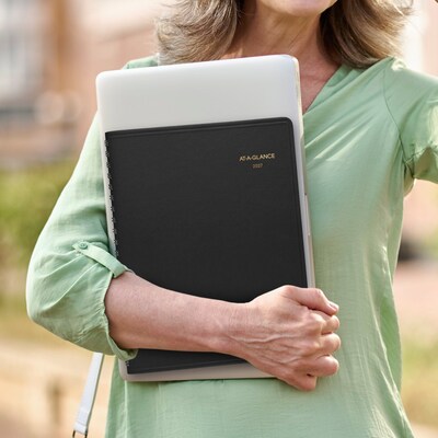 2027 AT-A-GLANCE 8.5" x 11" Daily Appointment Book, Faux Leather Cover, Black (70-222-05-27)