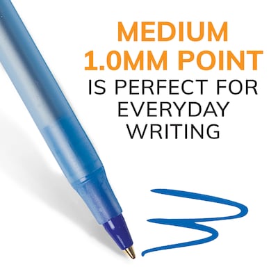 BIC Round Stic Xtra Life Ballpoint Pen, Medium Point, 1.0mm, Blue Ink, 60/Pack (GSM609BE)