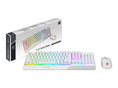 MSI Vigor GK30 Gaming Keyboard and Clutch GM11 Optical Mouse Combo, White (VIGORGK30CW)