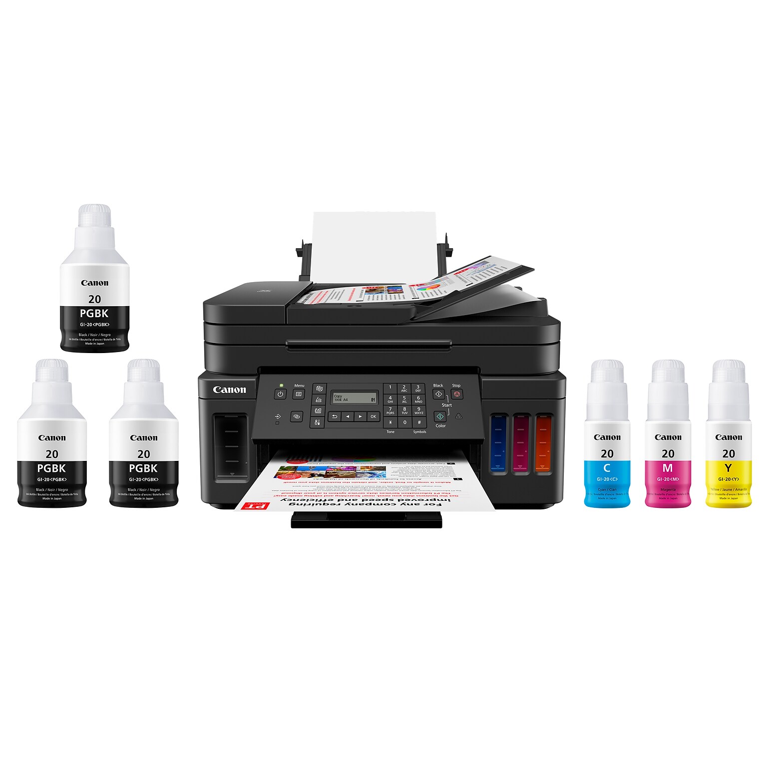 Canon MegaTank PIXMA G7020 Wireless Color Inkjet Printer, All-In-One Supertank, Print, Scan, Copy, Fax (3114C002)