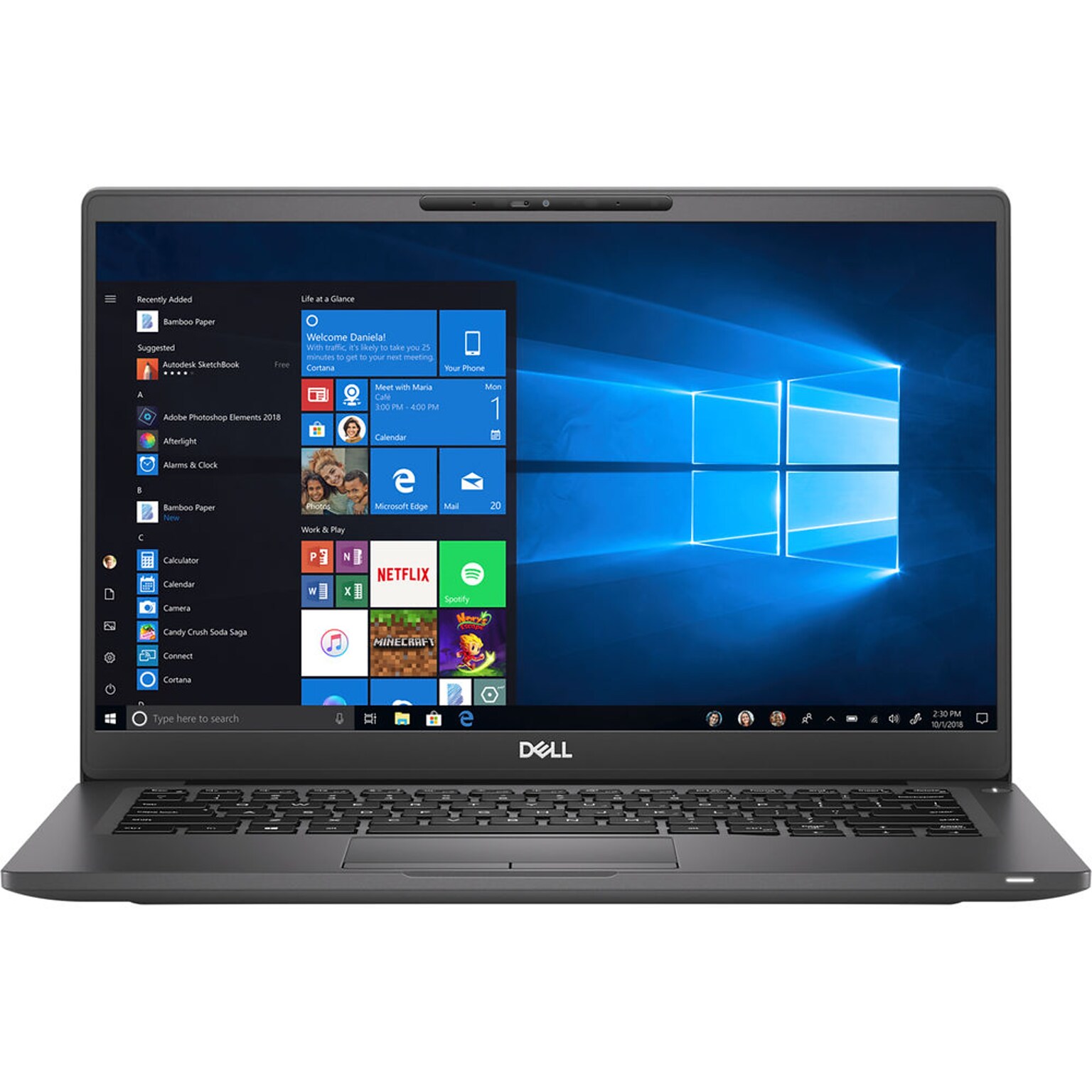 Dell Latitude 7000 14 LCD Laptop, Intel Core i5-8365U, 1.60 GHz, 8GB RAM, 256GB SSD, Backlit Keyboard, Windows 10 Pro, Black