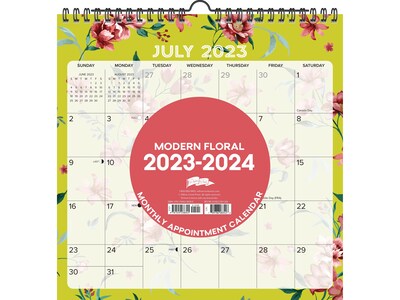 2023-2024 Willow Creek Modern Floral 12" x 12" Academic Monthly Wall Calendar (38345)