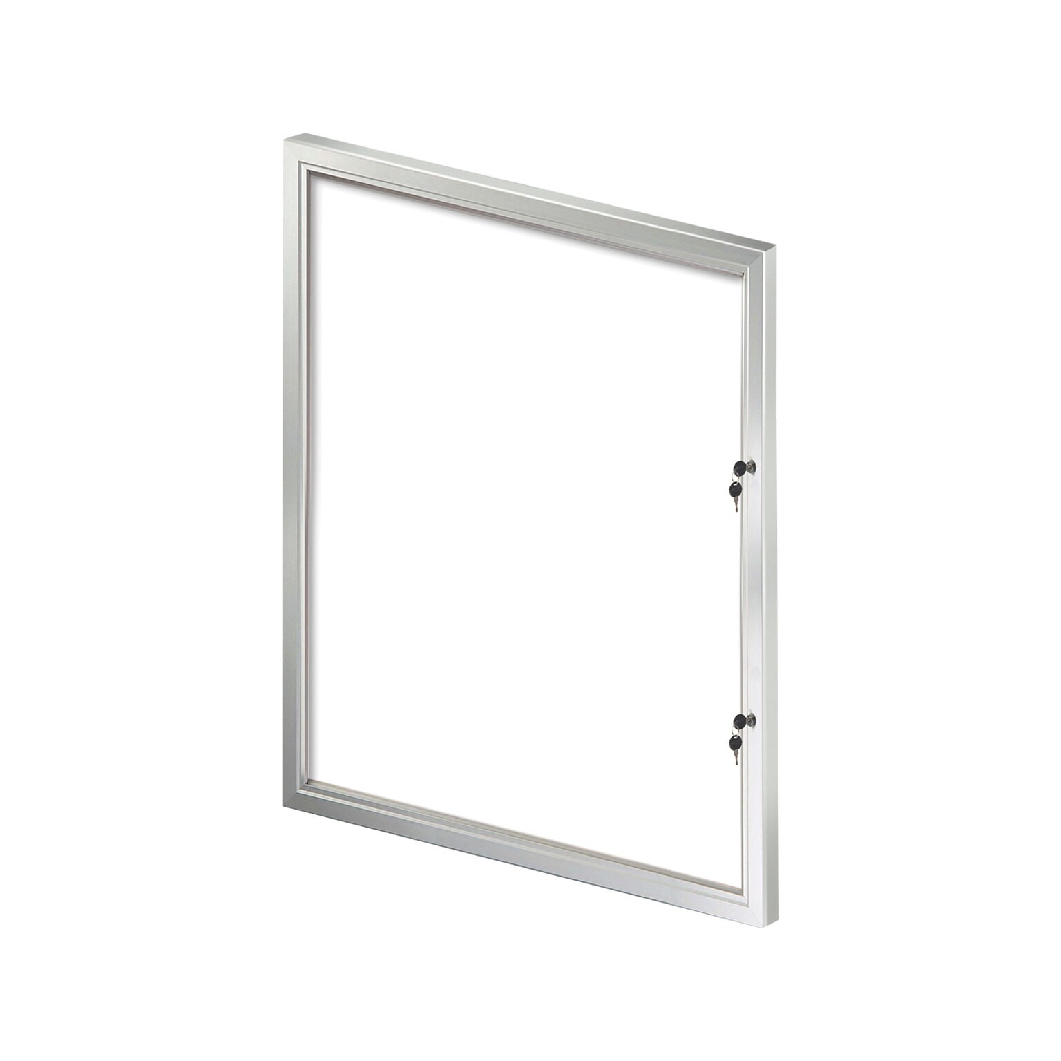 Azar Sign Holder, 8.5 x 11, Vertical, Wall Mounted, Silver/White Aluminum (300219)