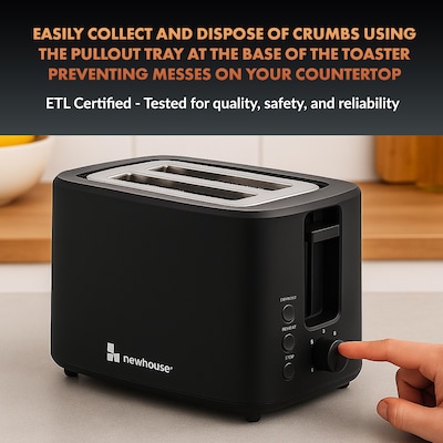Newhouse 2-Slice Toaster, Black (NHT-001-BLK)