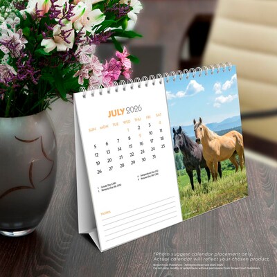 2026 BrownTrout Horse Lovers 7.5" x 6" Monthly Desk Calendar (9798330703685)