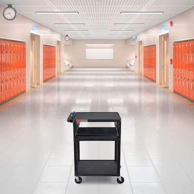 Luxor ENDURA AV 3-Shelf Media Utility Cart with Keyboard Tray and Electric Power, Black (LP34LE-B)