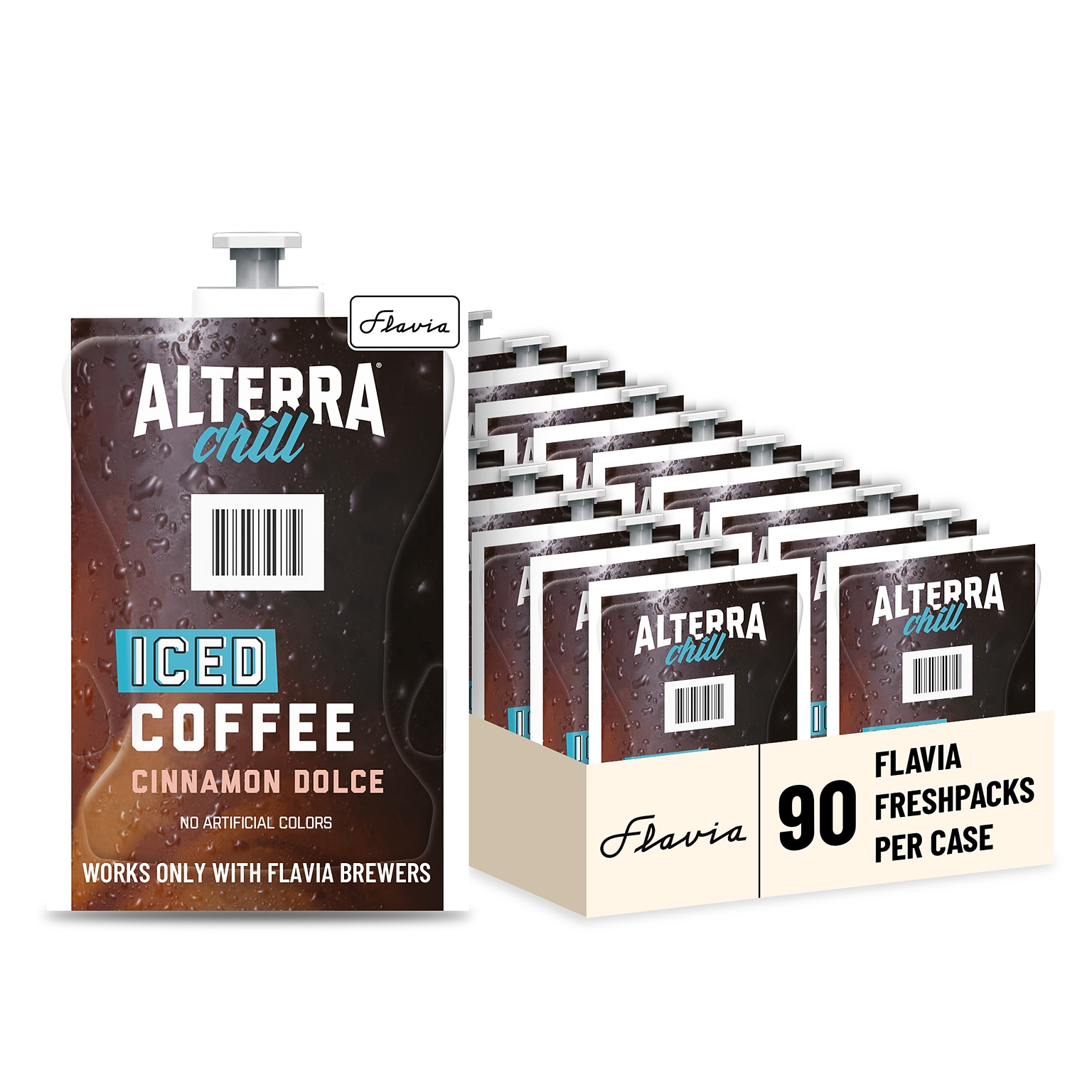 Alterra Cinnamon Dolce Iced Coffee Flavia Freshpacks, Dark Roast, 90/Carton (48061)