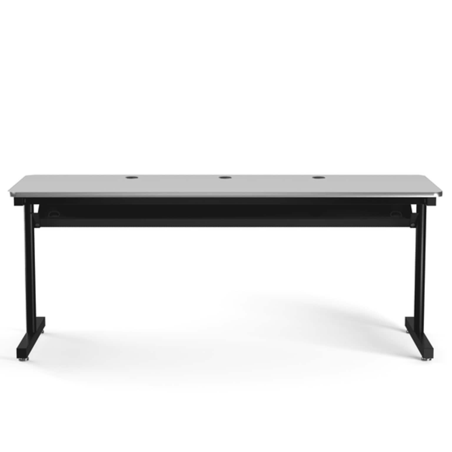 VersaDesk 72W Basic Computer Table, White/Black (BCT7224-BW)