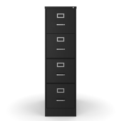 Quill Brand® 4 File Drawers Vertical File Cabinet, Locking, Black, Letter, 26.5D (13444D)