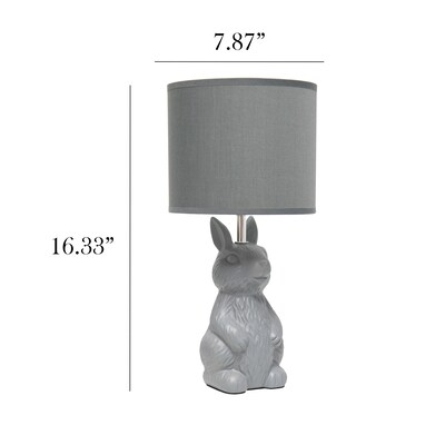 Simple Designs Cute Wonders 16.33" LED Table Lamp, Gray (LT2117-GRY)