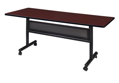 Regency Kobe 60 x 30 Flip Top Mobile Training Table with Modesty- Mahogany