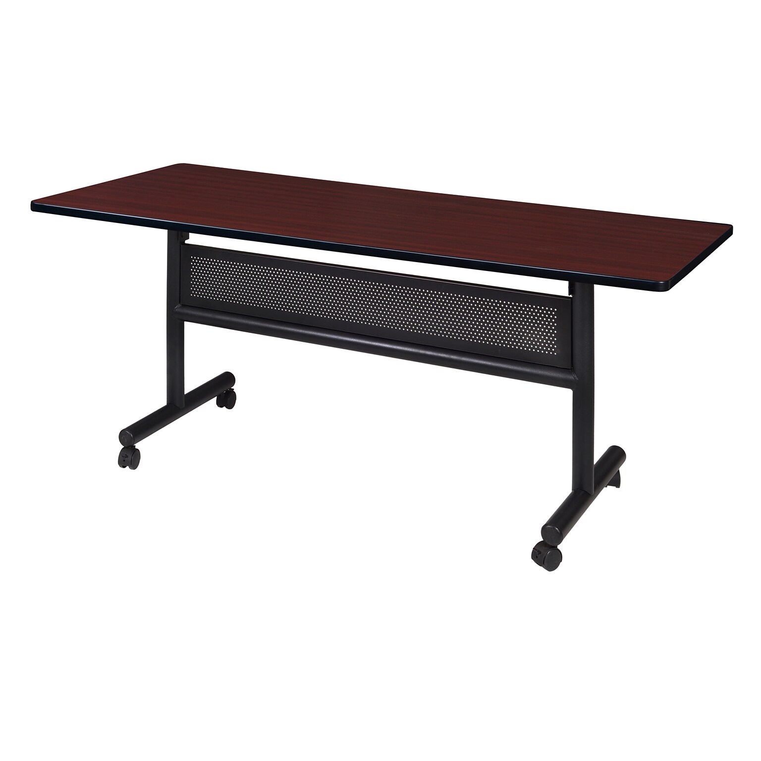Regency Kobe 60 x 30 Flip Top Mobile Training Table with Modesty- Mahogany (MKFTM6030MH)