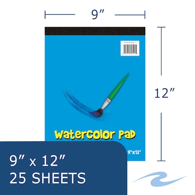 Roaring Spring Paper Products 9" x 12" Watercolor Pad, 25 Sheets, 24/Case (52511cs)