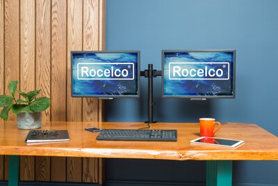Rocelco Dual Monitor Mount, Articulating Arms for 13-27" LED LCD Screens, Black (R DM2)