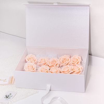 JAM Paper Collapsible Gift Boxes, White (LA-14X9-BX-WHT)