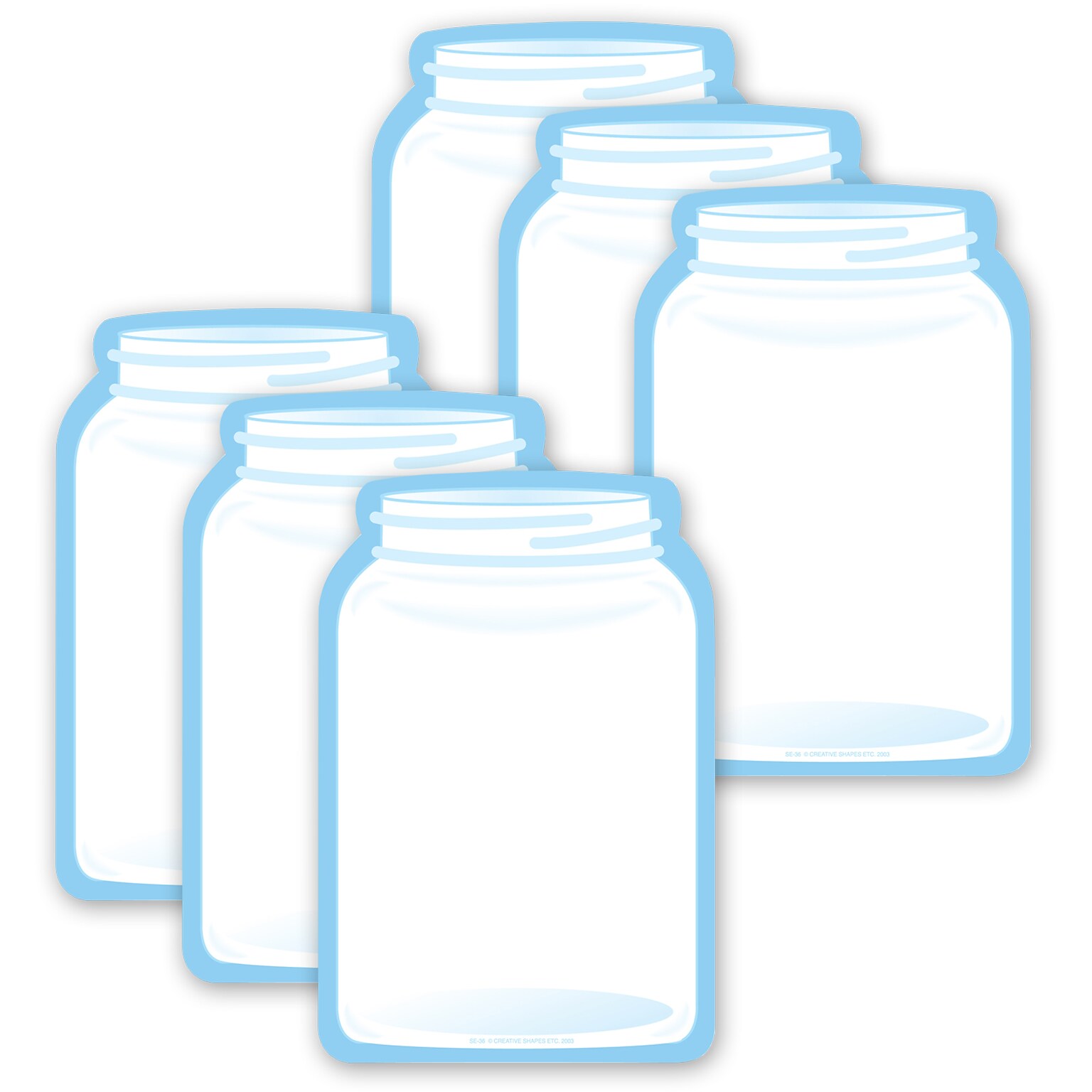 Creative Shapes Jar Memo Pad, Multicolor, 6/Bundle (SE-36-6)