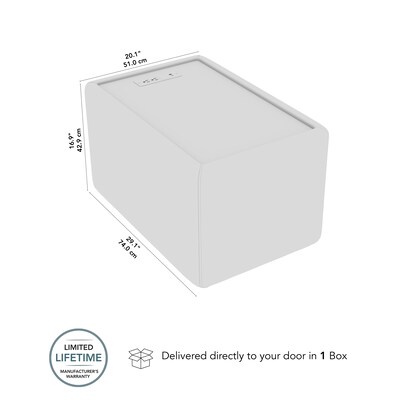 Bush Business Furniture Assemble Side Table with Charging Station, Fog Fabric (ASM120FGF-03)