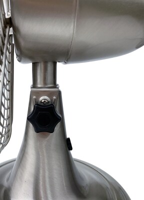 Good Housekeeping Oscillating Desk Fan, 3-Speed, Brushed Nickle (92605)