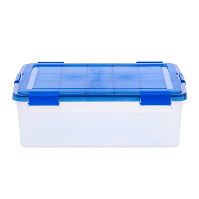 Iris 41.2 Quart Element Resistant Ultimate Clear Plastic Latching Storage Bin, Clear, 3/Pack (500140