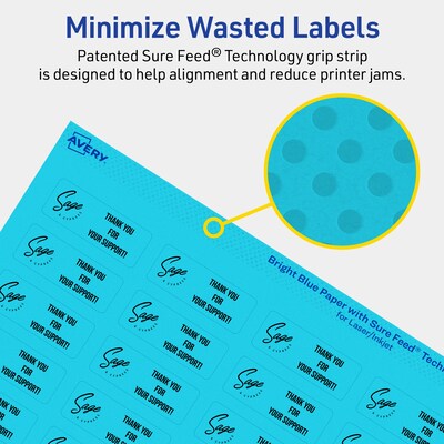 Avery Printable Rectangle Multipurpose Labels, 2/3" x 1-3/4", Bright Blue, 880/Pack (94209)