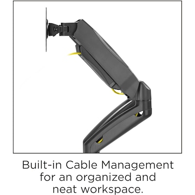 Lorell Adjustable Dual Monitor Mounting Arm, Up to 32" Monitor, Black (LLR99801)