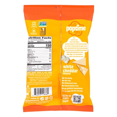 Poptime Avo White Cheddar Popcorn, 1 oz., 24/Pack (220-02885)