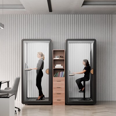 FlexiSpot NeoPod Modular Series Sound Absorbing Privacy Booth, White (P1F-3W)