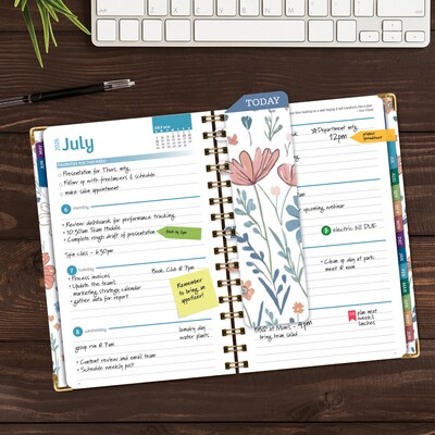 2026-2027 Excello Brands 8 x 5.5 Academic Weekly & Monthly Planner, Paperboard Cover, Colorful Botanicals (FSHN-AY26-58-30)