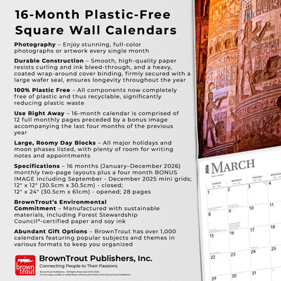 2026 BrownTrout Ancient Egypt 12" x 12" Monthly Wall Calendar (9798330702107)