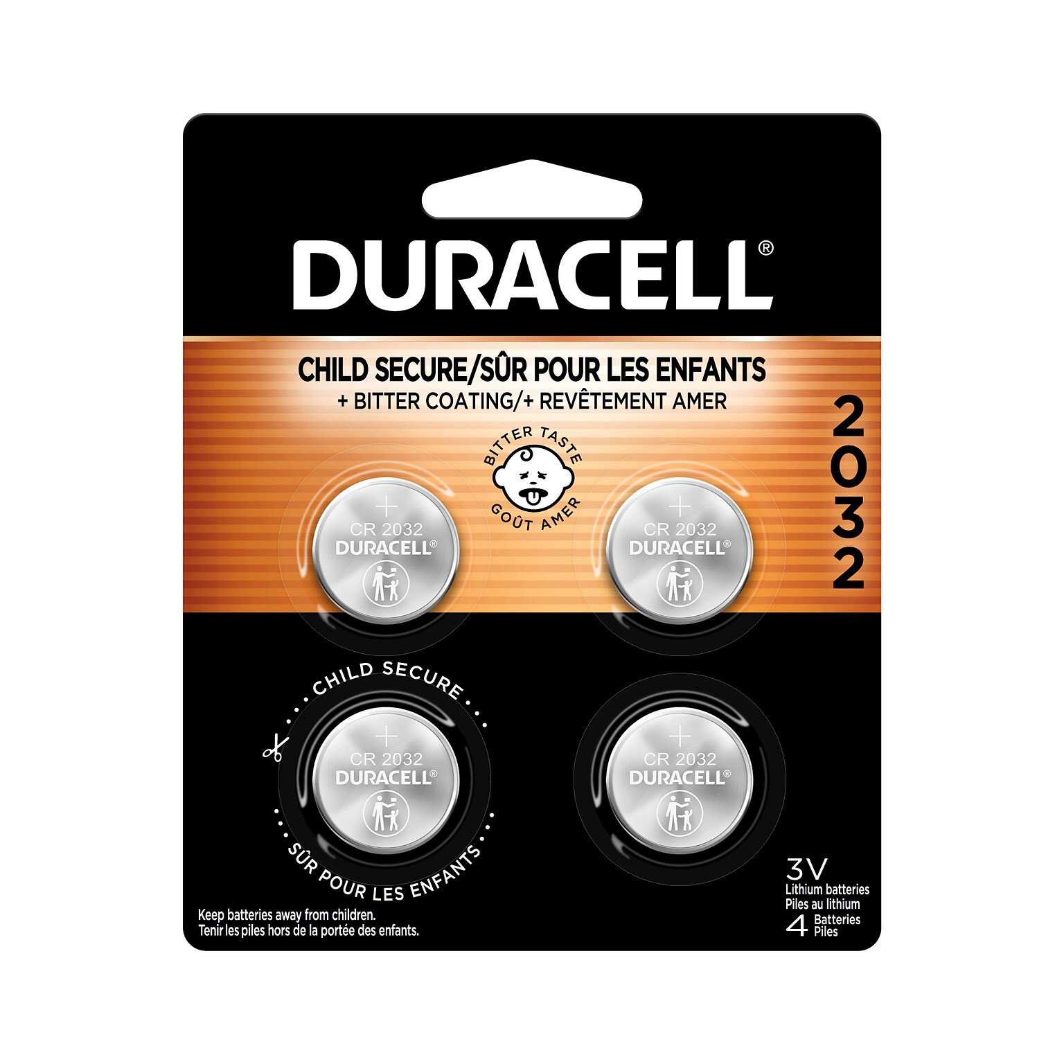 Duracell 2032 Lithium Battery, 4/Pack (DL2032B4PK05)
