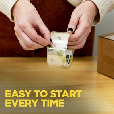 Scotch Sure Start Shipping Packing Tape with Dispenser, 1.88" x 22.2 yds., Clear (145)