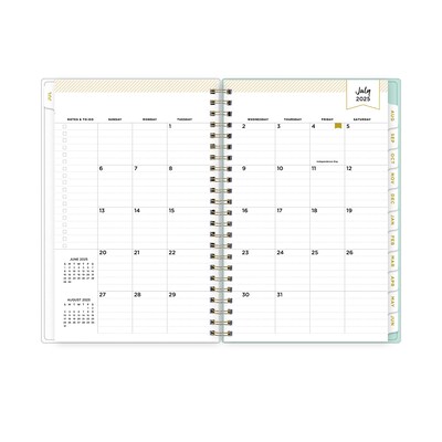 2025-2026 Day Designer for Blue Sky Secret Garden Mint 5" x 8" Academic Year Weekly & Monthly Planner, Plastic Cover